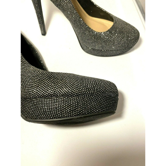 Charlotte Russe Black Glimmer Heels Sz 9 Womens Party Platform 4.5” Heels - Picture 7 of 9